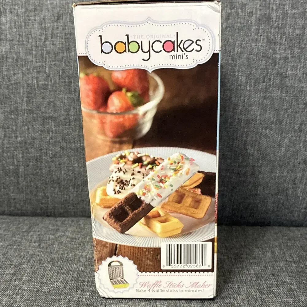 Babycakes Mini Waffle Sticks Maker Ceramic Non-Stick 4-Stick 700W Yellow